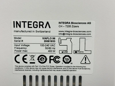 Used INTEGRA Biosciences 6106 (96-channel 50 µl pipetting head) Liquid Handling Workstations Missouri US | BioLabTek #1464041