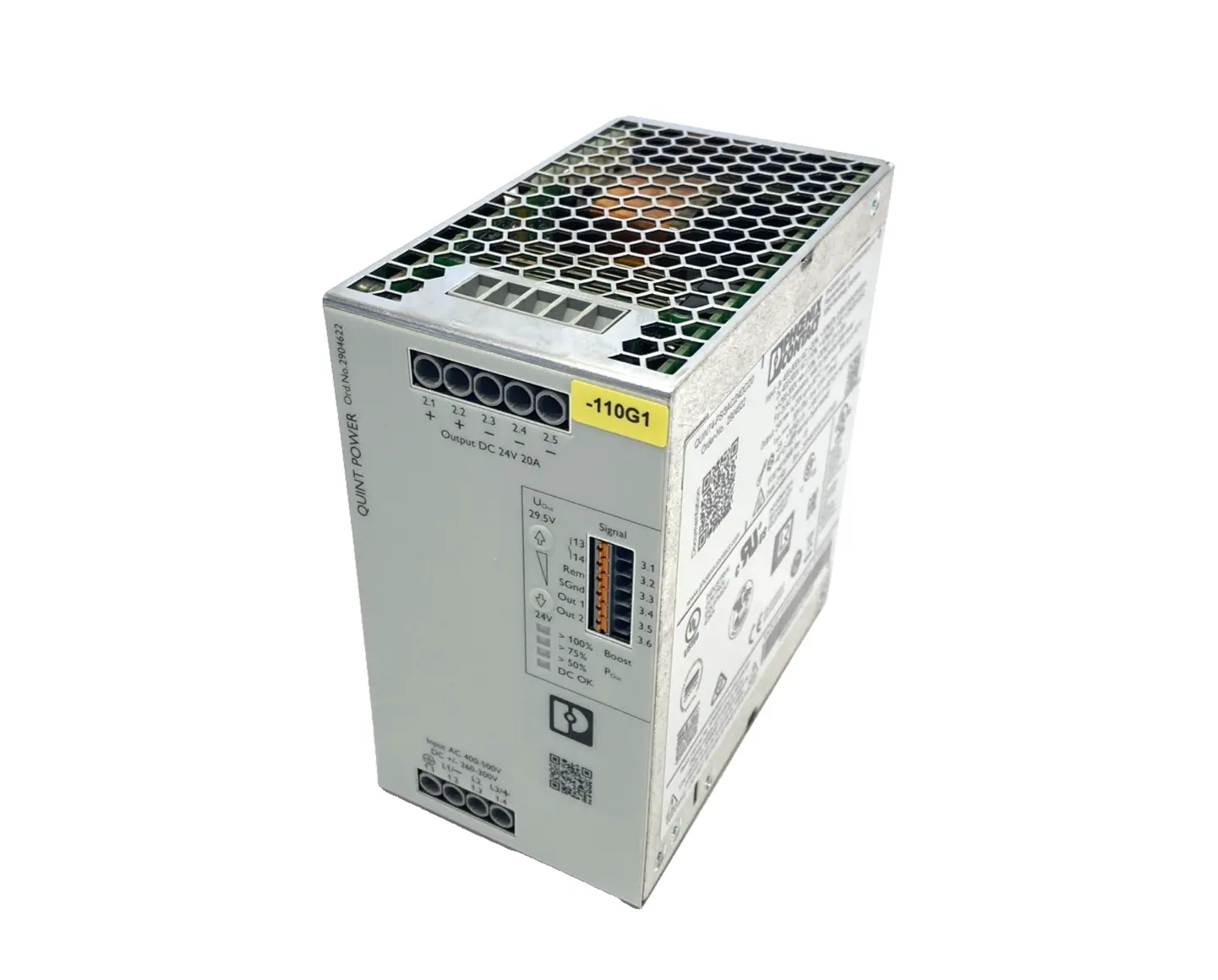 QUINT4-PS/3AC/24DC/20,2904622 | Phoenix Contact QUINT4-PS/3AC/24DC/20 Power Supply 2904622 - Used