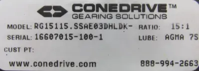 NEW CONEDRIVE RG15115.SSAE03DHLDK GEAR REDUCER 15:1 RG15115SSAE03DHLDK