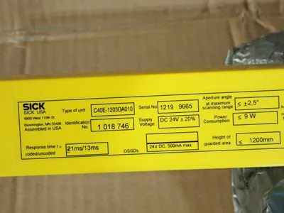 Used SICK C40E1203DA010 Light Curtains & Grids Ohio US | HGR 24 #1180988