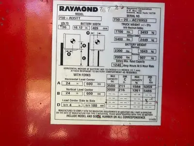 Used 2020 RAYMOND 750R35TT Misc Forklifts Illinois US | Somerset Equipment Sales #1542951
