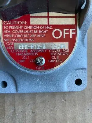 Appleton Control Assembly PN EFK-F12-0