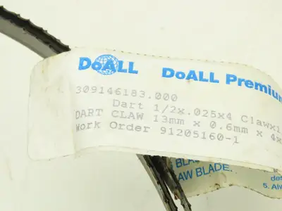 Doall 309146183 Dart Claw 4 TPI Metal Bandsaw Blade 1/2 x .025 x 4  Lot of 9