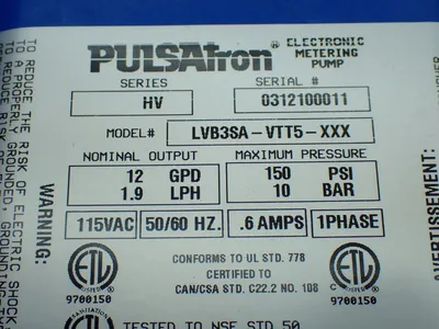 New | in-Stock PULSAFEEDER LVB3SAVTT5XXX Pumps (Metering) | HGR 24 #742864