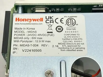 USED HONEYWELL MIDAS GAS DETECTOR W/ MIDAS-E-LEL CARTRIDGE