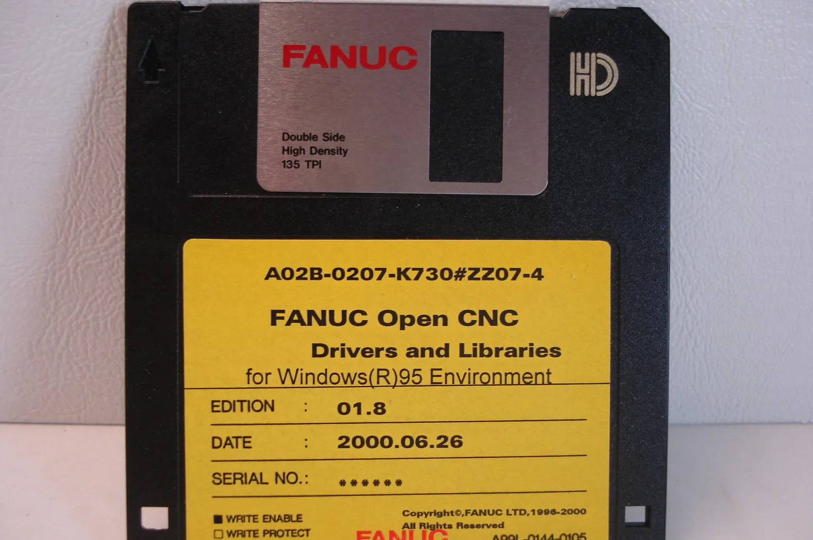 USED FANUC OPEN CNC A02B-0207-K730#ZZ07-4 FLOPPY DISK