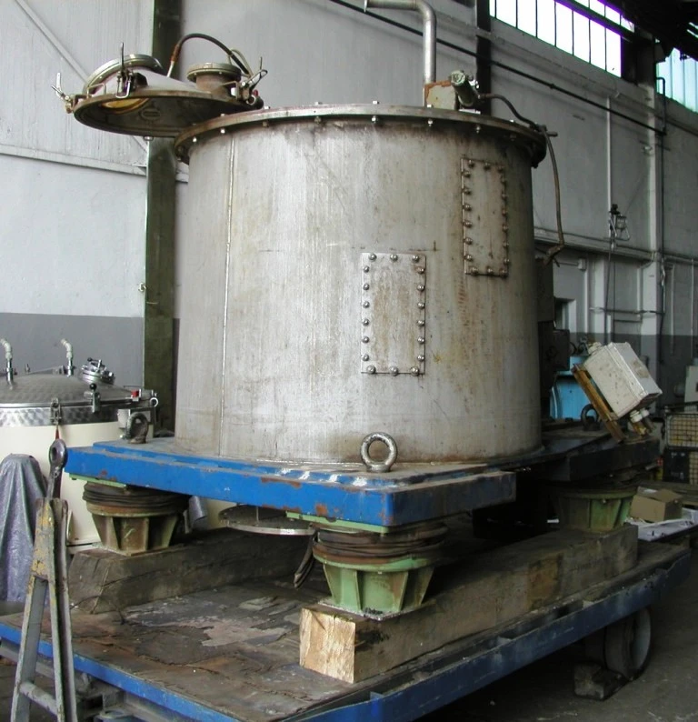 Krauss-Maffei VZU 125/3.2 perforate basket centrifuge, 316L SS.