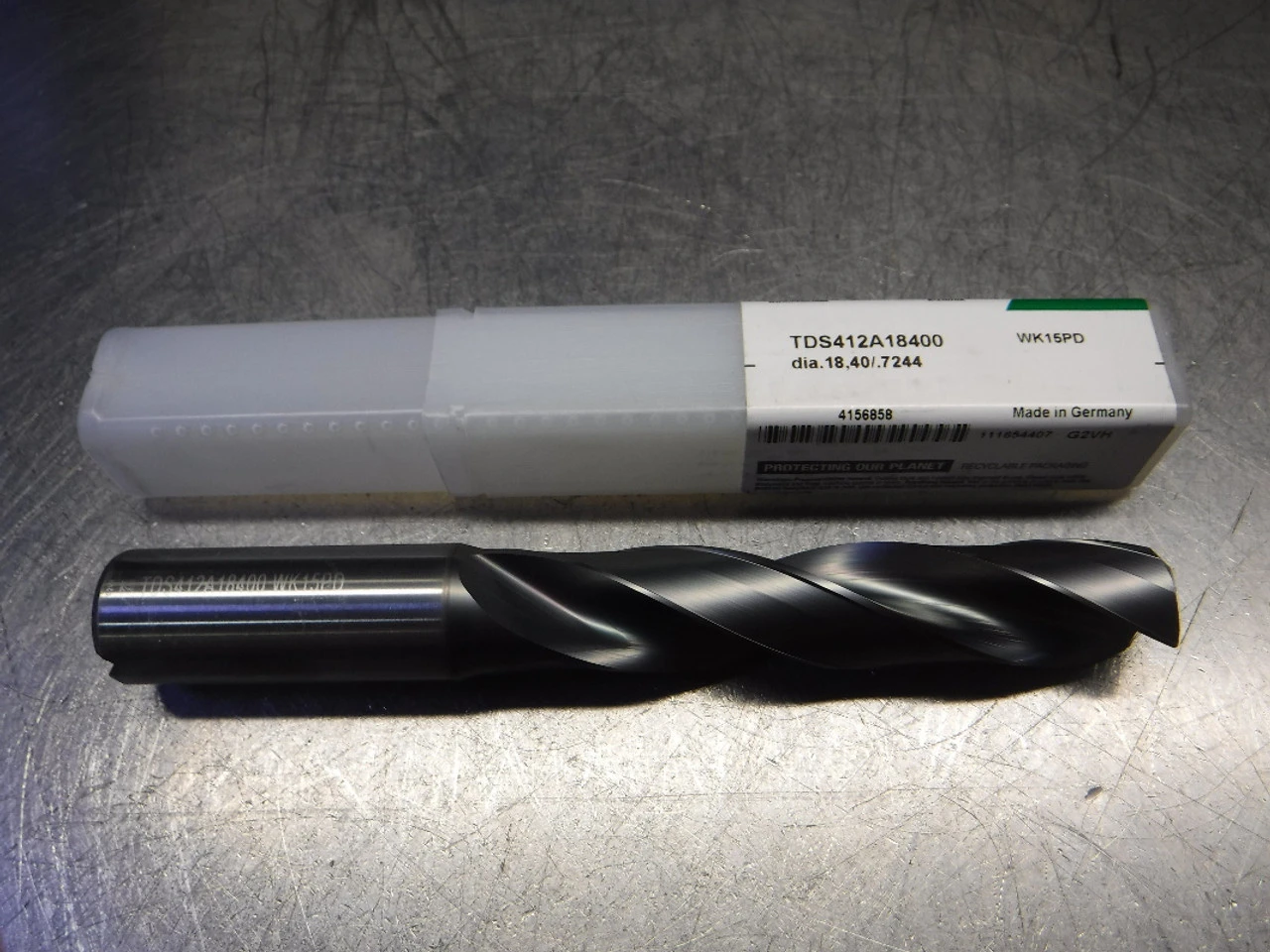 Widia 18.4mm 2 Flute Coolant Thru Carbide Drill TDS412A18400 WK15PD (LOC1233D)
