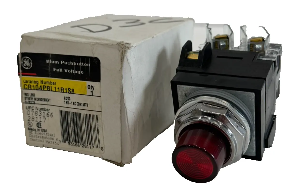 NEW GENERAL ELECTRIC CR104PBL11R1S8 PUSH BUTTON 24V CR104PXG48