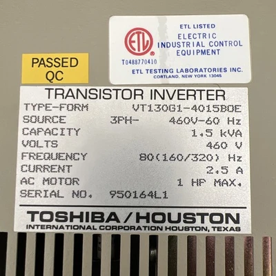 New | in-Stock Toshiba VT130G1-4015B0E Variable Speed Drives California US | Davliegogo LLC #1707284