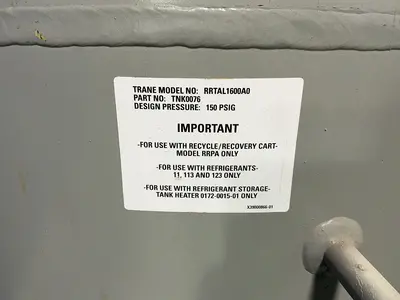 Used TRANE RRTAL1600A00 Chemical & Process Equipment Ohio US | HGR 24 #1309208