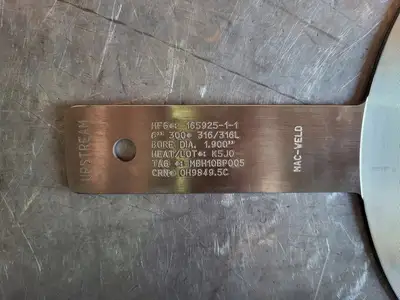 6" Paddle Orifice Plate Upstream 1.900"