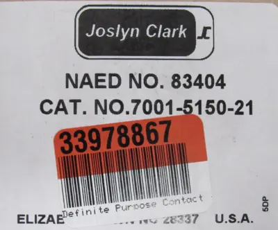 NEW JOSLYN CLARK 7001-5150-21 CONTACTOR 7001515021