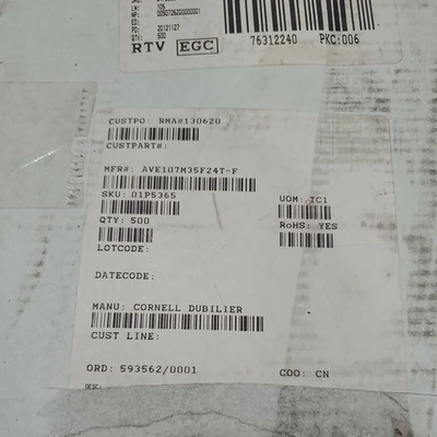 *NEW* REEL OF 500 Cornell Dubilier AVE107M35F24T-F Aluminum Electrolytic 100uF
