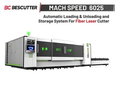 Bescutter MACH SPEED 5'x10' | 6000W -20000W | Fiber Laser Cutter Fully Enclosed with Hydraulic Shuttle Table