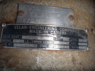 Velan 12" 900 lb Gate Valve