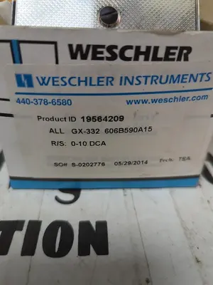 New | in-Stock WESCHLER 19564209 Meters - Misc | Surplus Asset Holdings #1206860