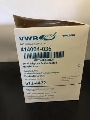VWR DISPOSABLE GRADUATED TRANSFER PIPETS