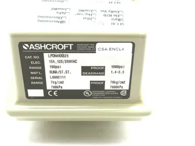 NEW ASHCROFT LPDN4KKB25 PRESSURE SWITCH LPDN4KKB25