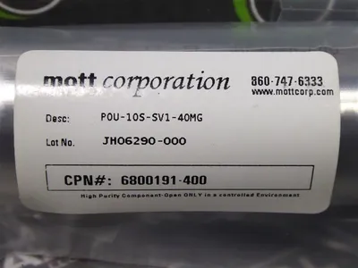 Mott Corporation POU-10S-SV1-40MG Point of Use Gas Filter 6800191-400 New NIB