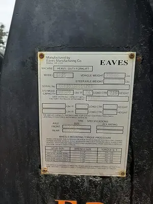 USED EAVES E225 – 22500 LB. FORKLIFT