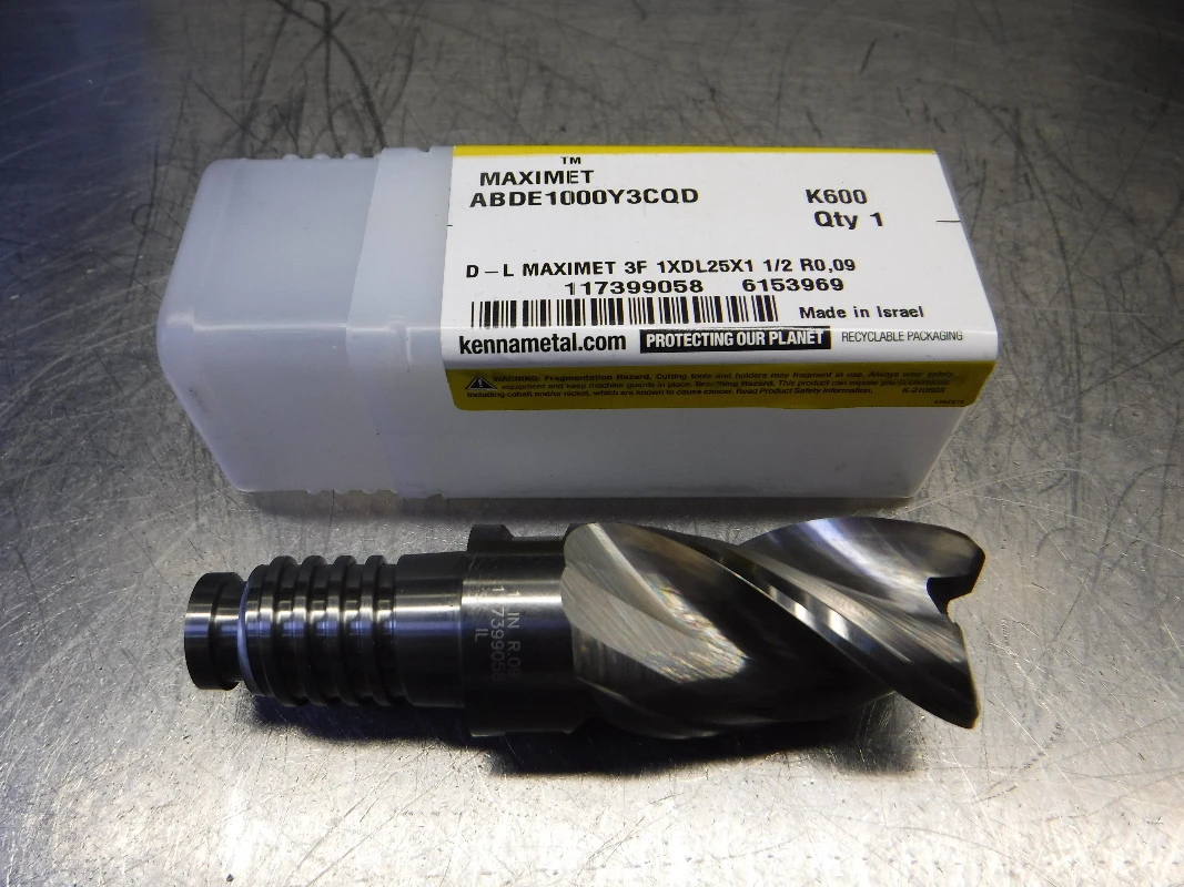 Kennametal MaxiMet DL25 Threaded 3 Flute Carbide Endmill ABDE1000Y3CQD (LOC598A)
