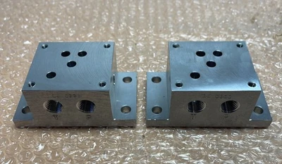 (2) NEW- Air Subplate Manifolds 1/4” Connections Aluminum || Fast Shipped 🇺🇸