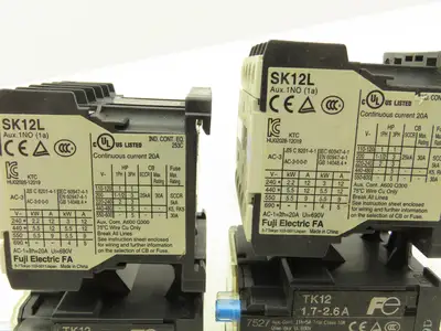 Fuji SK12L Motor Starter Contactor 5.5kW 600V & Overload 1.7-2.6A Lot of 2