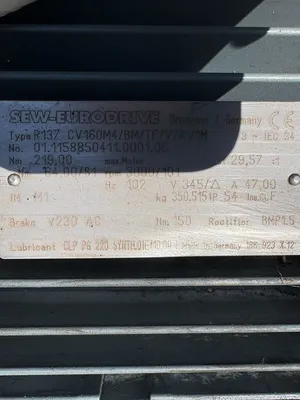 USED SEW-EURODRIVE R137 CV160M4/BM/TF/V/AV1H