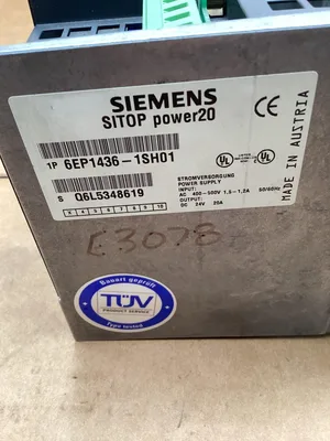 Siemens 6EP1436-2BA00 SITOP Power Supply 400-500VAC 1.2A Input 24VDC 20A Output