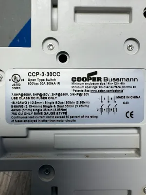 Cooper Bussmann CCP-3-30CC Electrical/PLC/Automation | ESS Industrial Equipment Sales (7)