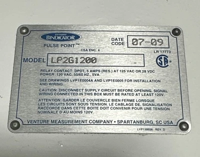 NEW Bindicator LP2G1200