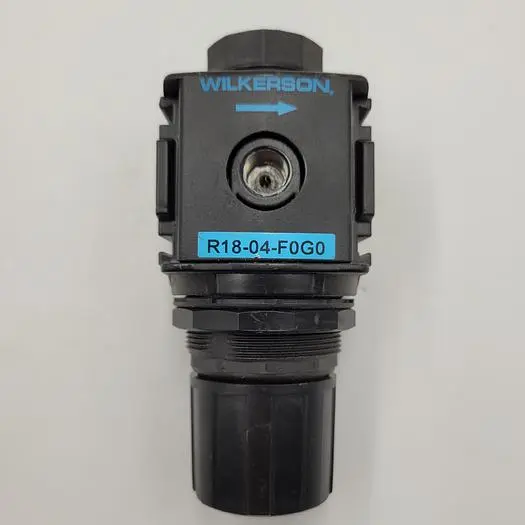 Used WILKERSON WILKERSON REGULATOR R18-04-F0G0: ALUMINUM, 1/2 IN NPT, 165 SCFM, 5 PSI TO 125 PSI, 300 PSI MAX Solenoid Regulators | ND Industrial Surplus #1225589