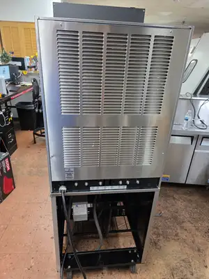 Used FBD MFG Used 26" FBD 774 Four Barrel Frozen Carbonated Beverage Dispenser 230V As Is Slushie Machines Illinois US | Falcon Restaurant Supply #1375159