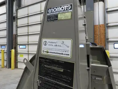 Enomoto Hinge Belt CNC Chip Conveyor 15"x 88" Infeed 46" Discharge 220V 3PH