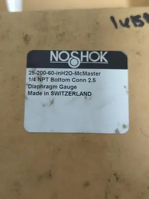 New | in-Stock NOSHOK 25-200-60-INH20-MCMASTER Universal Pressure Meters | Surplus Asset Holdings #1219305