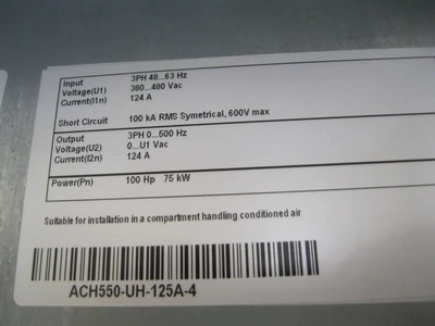 USED ABB ACH550-UH-125A-4
