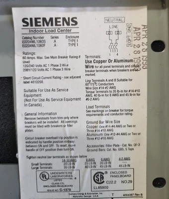 USED Siemens E0204ML1060S