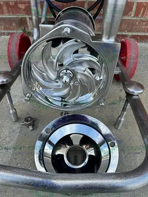 USED FRISTAM FPX731-160 CENTRIFUGAL PUMP W/STAINLESS 1 1/2 HP MOTOR, 480V, CONTROLLER
