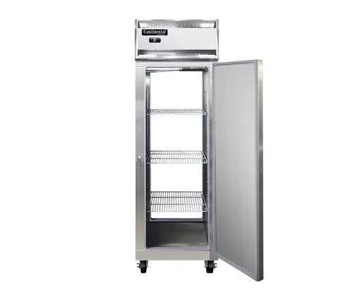 Continental 1RNSAPT 26" One Section Pass Thru Refrigerator, (2) Right Hinge Solid Doors, Top Compressor, 115v