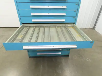 Nu-Era Modular Tool Storage Cabinet 11 Drawer 45x28x61" Stanley Vidmar Blue