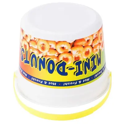 48 oz. Plastic Mini Donut Bucket with Handle - 160/Case