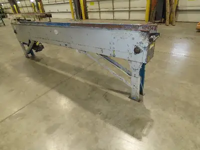 New London Engineering 8"x 12' Plastic Roller Belt Accumulating Conveyor 30 FPM