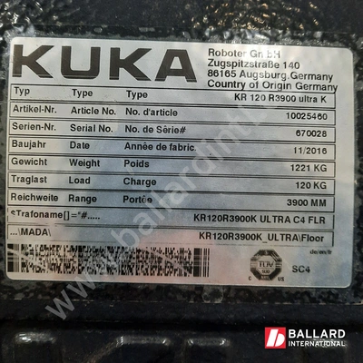 KUKA KR 120 R3900 Ultra K Robot System w/ KRC4 Controller