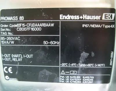 USED Endress+Hauser 83F15-CFUDAAARBAAW