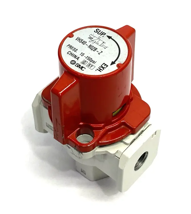 Used SMC SINGLE-ACTION LOCKOUT/RELIEF VALVE, 3-PORT, 15~150PSI, HAND OP. Solenoid Valves Michigan US | Maverick Industrial Sales #1092687