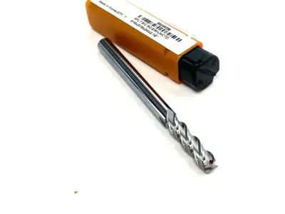 USED HERTEL SQUARE END MILL: 3/16" DIA, 3/4" LOC, 4 FLUTE, SOLID CARBIDE