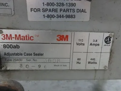 3M-Matic 800 Carton Sealer Adjustable Case Sealing System 115V Bottom Box Taper