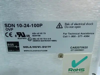 Used SOLA SDN1024100P DIN Rail Power Supplies Ohio US | HGR 24 #872870