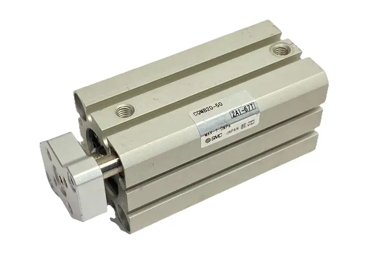 Used SMC PNEUMATIC COMPACT GUIDE ROD CYLINDER 20MM BORE 50MM STROKE Pneumatic Cylinders | Maverick Industrial Sales #1100021